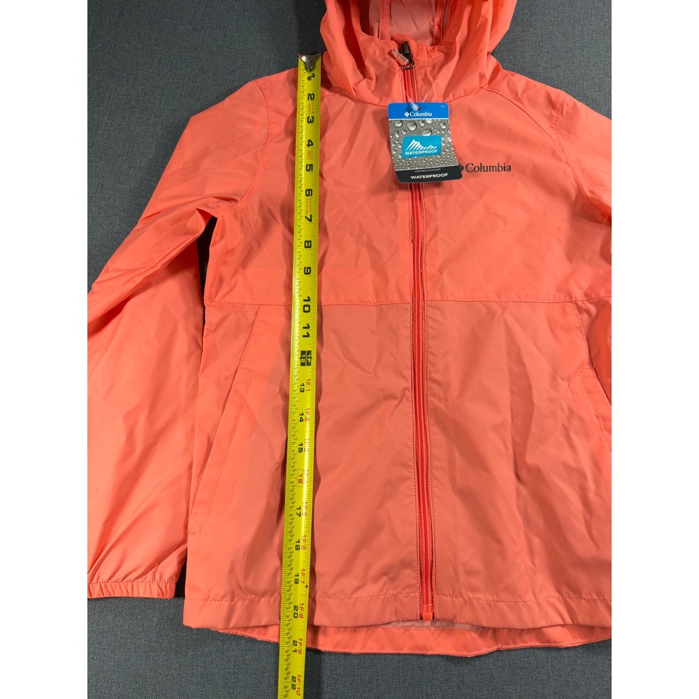 Columbia Kids Switchback Rain Jacket Peach Coral Waterproof Hooded Small 7/8 - Picture 5 of 6